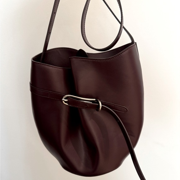 Little Liffner Handbags - LIFFNER Belted Bucket Bag in Burgundy